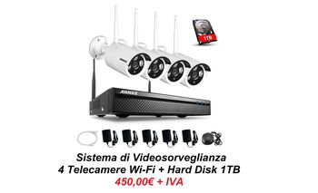 Sistema Videosorveglianza 4 Telecamere WiFi + HDD ...
